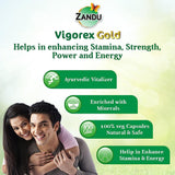 Zandu Vigorex Gold Ayurvedic Daily Energizer 10 Capsules for IMPROVING SEX LIFE