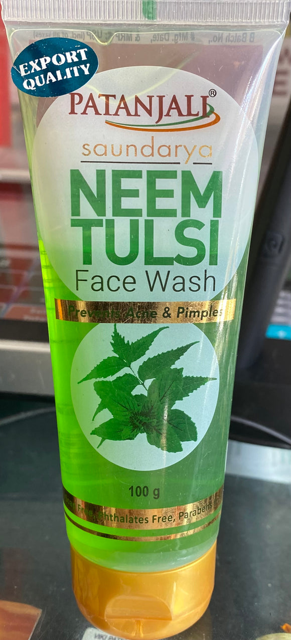 PATANJALI SAUNDARYA NEEM-TULSI FACE WASH 60ml,100 ml EXPORT QUALITY