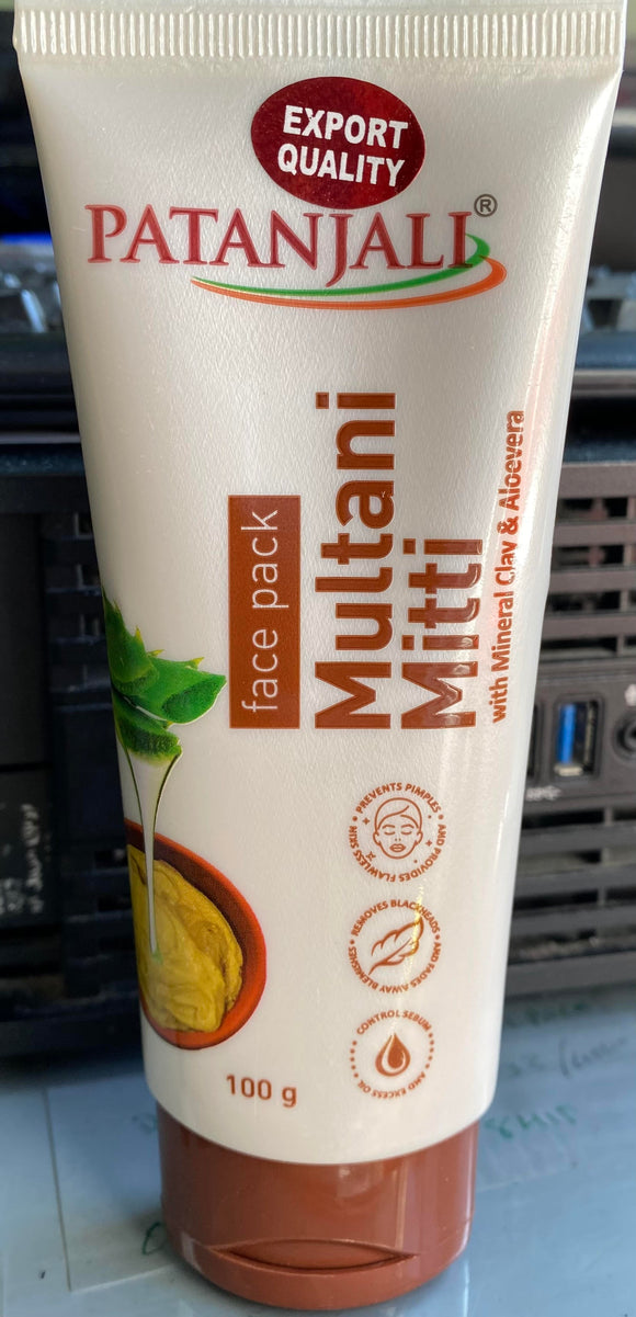Patanjali Aloe Vera & Multani Mitti Gesichtspackung | 60 G (2 Stück), Für Natürlichen Glanz