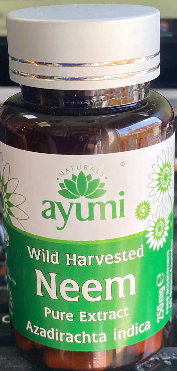 ayumi Neem 60 Capsules pure extract (High Strength, Anti-Oxidant, Antimicrobial)