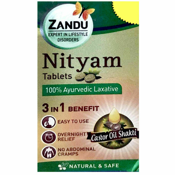 Nityam Zandu 100% Ayurveda herbal Laxative bowel ease Constipation.10 tab