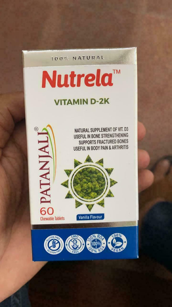 Patanjali Nutrela Vitamin D-2K, 60 Chewable Tablets