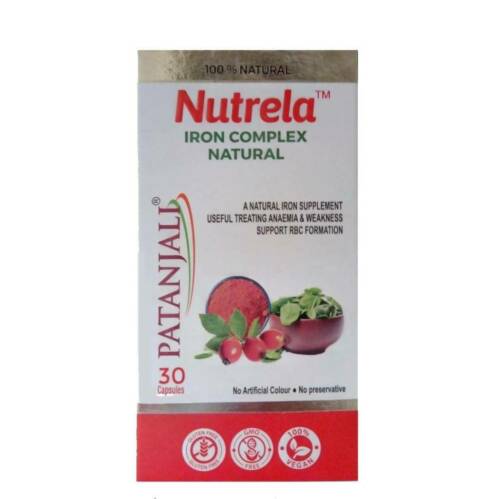 Patanjali Nutrela Iron Complex Natural 30 Capsule - Iron Supplement