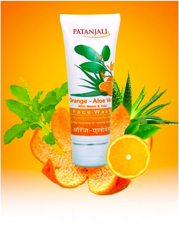 patanjali saundarya orange aloe vera 60g face wash